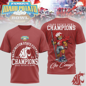 Washington State Cougars 2025 Potato Bowl Champions Football Fan Spirit Shirt