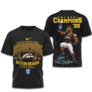 Western Michigan Broncos Myrtle Beach Bowl Champions 2025 Football Sport Shirt Western Michigan Broncos Myrtle Beach Bowl Champions 2025 Football Sport Shirt