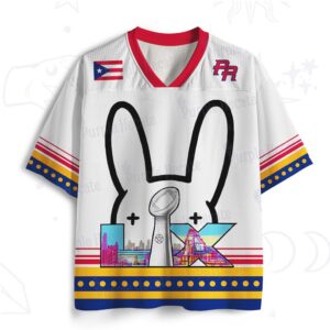 White Bad Bunny Benito 94 Super Bowl Puerto Rico Championship Streetwear Jersey