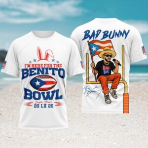 White Benito Bowl Bad Bunny Puerto Rico Super Bowl Fan T Shirt White Benito Bowl Bad Bunny Puerto Rico Super Bowl Fan T Shirt