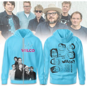 Wilco An Evening With Wilco 2026 Tour Blue Graphic Hoodie Music Merchandise