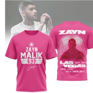 Zayn Malik Las Vegas Residency 2026 Hot Pink Pop Music Fan Graphic Concert T Shirt