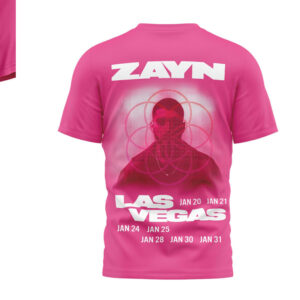 Zayn Malik Las Vegas Residency 2026 Hot Pink Pop Music Fan Graphic Concert T Shirt