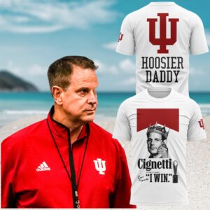 cignetti i win Hoosier daddy crown white tshirt Indiana Hoosiers cignetti i win Hoosier daddy crown white tshirt Indiana Hoosiers