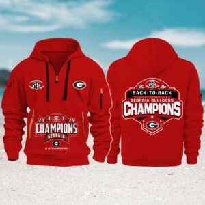 georgia bulldogs 2025 back to back sec champions red hoodie georgia bulldogs 2025 back to back sec champions red hoodie