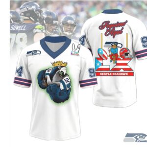 Seattle Seahawks Official Benito Bowl V neck Baseball Jersey