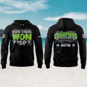 2025 NFC West Division Champions Seattle Seahawks Commemorative Graphic Fan Hoodie