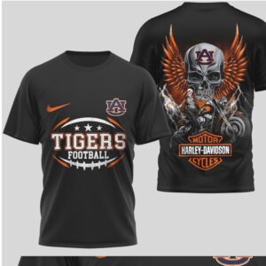 Auburn Tigers Football Graphic Tee Harley Skull Wings Design Retro College T Shirt Auburn Tigers Football Graphic Tee Harley Skull Wings Design Retro College T Shirt