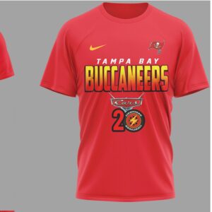 Tampa Bay Buccaneers Cars 20th Anniversary Red Tee Custom Racing Graphic Sport T Shirt