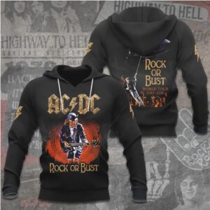 ACDC Rock Or Bust World Tour Vintage Style Heavy Metal Concert Merch Hoodie ACDC Rock Or Bust World Tour Vintage Style Heavy Metal Concert Merch Hoodie