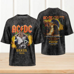 ACDC South America Tour 2026 Brazil Angus Young Graphic Print Heavy Metal T Shirt ACDC South America Tour 2026 Brazil Angus Young Graphic Print Heavy Metal T Shirt