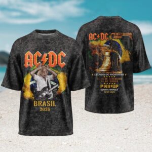 ACDC South America Tour 2026 Brazil Angus Young Graphic Print Heavy Metal T Shirt