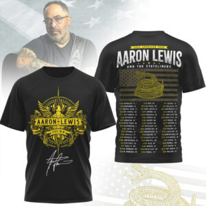 Aaron Lewis And The Stateliners 2026 American Tour Patriot Snake Country Rock Concert T Shirt