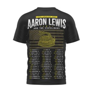 Aaron Lewis And The Stateliners 2026 American Tour Patriot Snake Country Rock Concert T Shirt