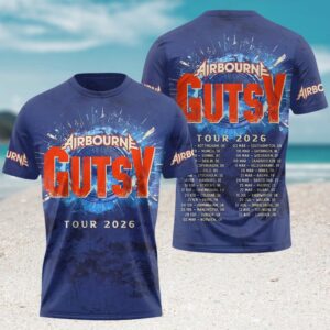 Airbourne Gutsy Tour 2026 Heavy Metal Rock Band Concert tshirt