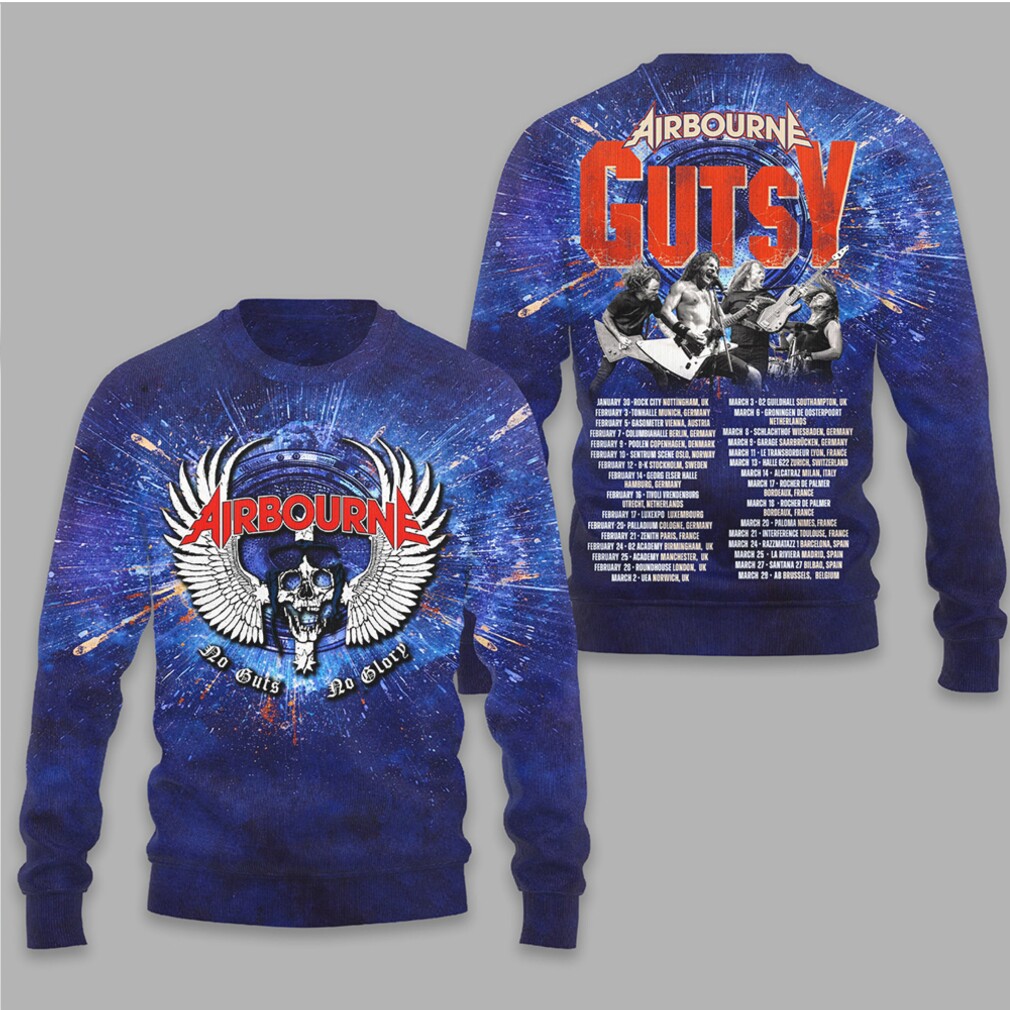 Airbourne No Guts No Glory World Tour Rock Fan Concert tshirt Airbourne No Guts No Glory World Tour Rock Fan Concert tshirt