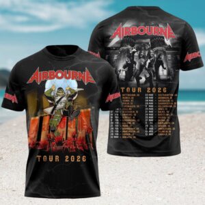 Airbourne Tour 2026 World Concert Hard Rock Band tshirt