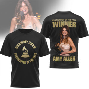 Amy Allen Songwriter Of The Year Grammy 2026 Winner Gold Glitter T Shirt
