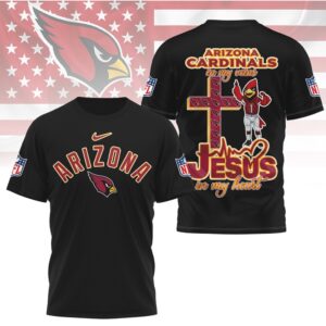 Arizona Cardinals Jesus In My Heart Christian Faith Football Fan T Shirt Arizona Cardinals Jesus In My Heart Christian Faith Football Fan T Shirt