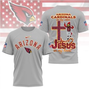 Arizona Cardinals Jesus In My Heart Christian Faith Football Fan T Shirt