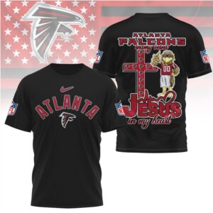 Atlanta Falcons Jesus In My Heart Religious Christian Faith Football Fan T Shirt