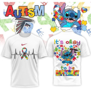 Atlanta Falcons Stitch Autism Awareness It’s Okay To Be Different Support Shirt Atlanta Falcons Stitch Autism Awareness It’s Okay To Be Different Support Shirt