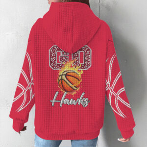 Atlanta Hawks Red Textured Waffle Hoodie Retro Basketball Team Graphic Fan Hoodie Atlanta Hawks Red Textured Waffle Hoodie Retro Basketball Team Graphic Fan Hoodie