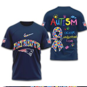 Autism Awareness New England Patriots Accept Understand Love Puzzle Piece Football Fan Support Shirt
