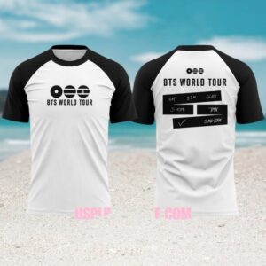BTS World Tour 2026 Official Merchandise Two Tone Raglan Baseball Tee For K Pop Fans T Shirt