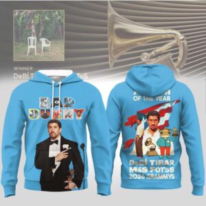 Bad Bunny Album Of The Year 2026 Grammys Blue Vintage 90s Graphic Shirt