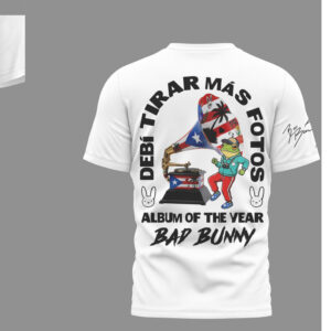 Bad Bunny Album Of The Year Grammy Winner White Graphic Tee Performance Merchandise