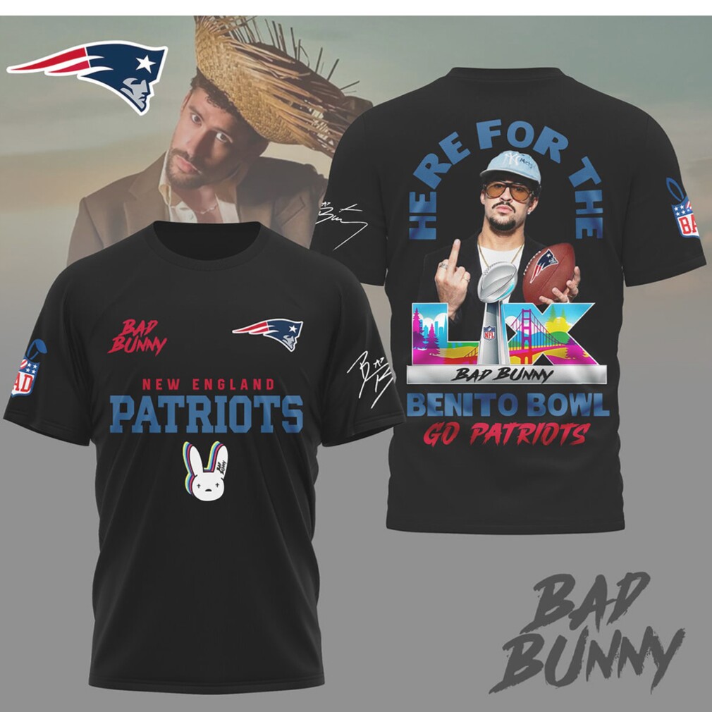 Bad Bunny Benito Bowl New England Patriots Super Bowl LX Music Fan T Shirt Bad Bunny Benito Bowl New England Patriots Super Bowl LX Music Fan T Shirt
