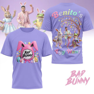 Bad Bunny Benito's Egg Hunt Easter Sunday Purple Pastel Reggaeton Fan T Shirt