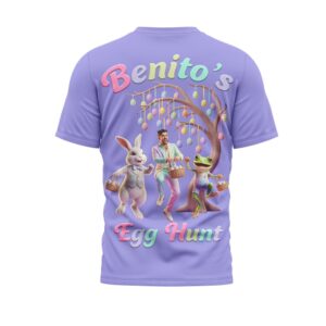 Bad Bunny Benito's Egg Hunt Easter Sunday Purple Pastel Reggaeton Fan T Shirt