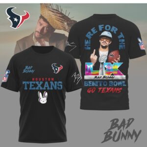 Bad Bunny Houston Texans Benito Bowl Super Bowl 60 Graphic Game Day Shirt Bad Bunny Houston Texans Benito Bowl Super Bowl 60 Graphic Game Day Shirt