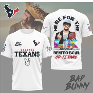 Bad Bunny Houston Texans Benito Bowl Super Bowl 60 Graphic Game Day Shirt