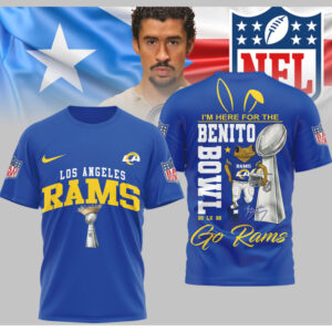 Bad Bunny Los Angeles Rams Benito Bowl Super Bowl LX Championship Fan Graphic T Shirt