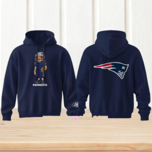 Bad Bunny NFL Concho Colección New England Patriots Navy Blue Graphic Hoodie Bad Bunny NFL Concho Colección New England Patriots Navy Blue Graphic Hoodie