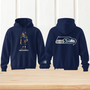 Bad Bunny NFL Concho Colección Seattle Seahawks Navy Blue Limited Edition Graphic Hoodie Bad Bunny NFL Concho Colección Seattle Seahawks Navy Blue Limited Edition Graphic Hoodie