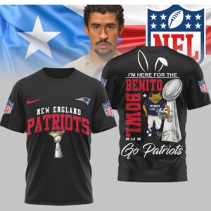Bad Bunny New England Patriots Benito Bowl Halftime Show Limited Edition Graphic T Shirt Bad Bunny New England Patriots Benito Bowl Halftime Show Limited Edition Graphic T Shirt