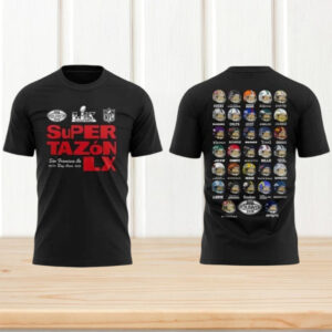 Bad Bunny Super Tazon LX 2026 All NFL Team Helmets Fan Shirt Bad Bunny Super Tazon LX 2026 All NFL Team Helmets Fan Shirt