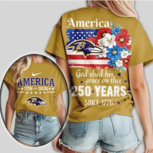 Baltimore Ravens America 250 Years Since 1776 Patriotic Independence Day Shirt