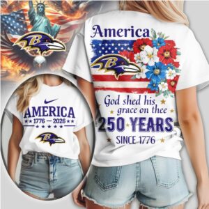 Baltimore Ravens America 250 Years Since 1776 Patriotic Independence Day Shirt