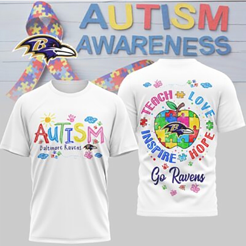 Baltimore Ravens Autism Awareness Teach Love Hope Puzzle Piece Football Fan T Shirt Baltimore Ravens Autism Awareness Teach Love Hope Puzzle Piece Football Fan T Shirt