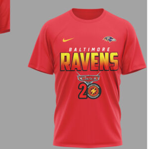 Baltimore Ravens Disney Cars Lightning McQueen 20th Anniversary Vintage Style Racing T Shirt