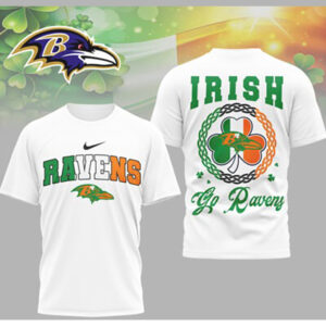Baltimore Ravens Irish Luck St. Patrick's Day Shamrock NFL Football Fan T Shirt