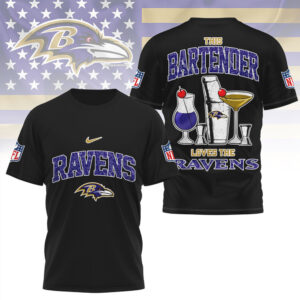 Baltimore Ravens This Bartender Loves The Ravens Purple Pride Game Day T Shirt