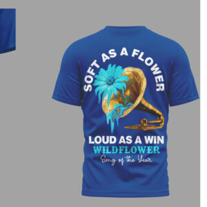 Billie Eilish Wildflower Song Of The Year Blue Graphic Tee Soft As Flower