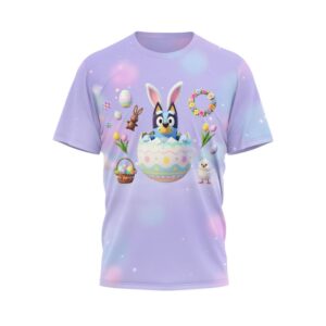 Bluey Hoppy Easter Bluey And Bingo Egg Hunt Purple Pastel Festive Kids T Shirt Bluey Hoppy Easter Bluey And Bingo Egg Hunt Purple Pastel Festive Kids T Shirt