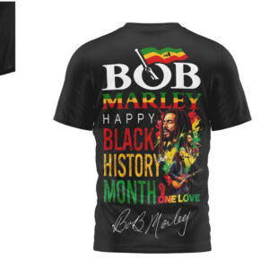 Bob Marley Happy Black History Month One Love Tribute Vintage Graphic Tee